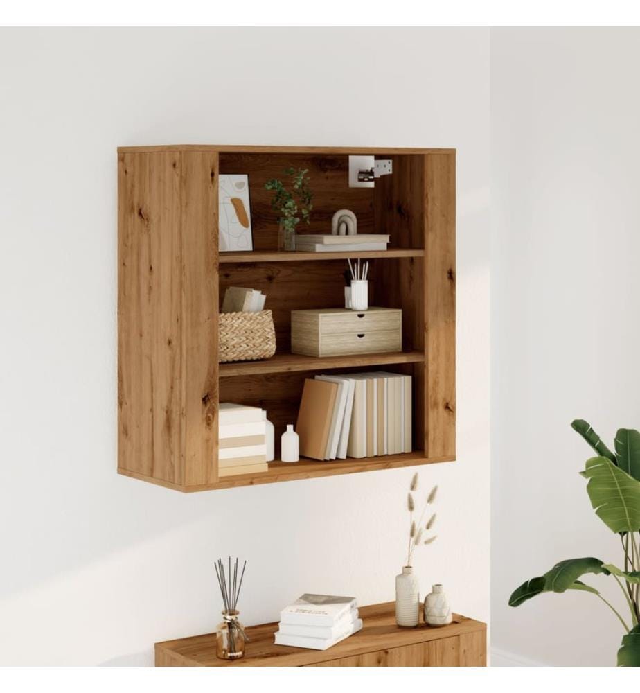 Armoire murale chêne artisanal 80x33x80 cm bois d'ingénierie