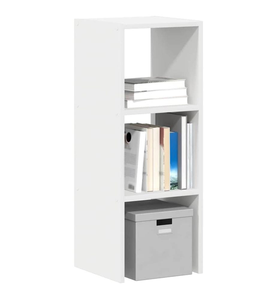 Bibliothèque empilable blanc 30x30x80 cm bois d'ingénierie
