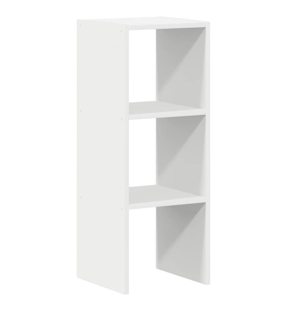 Bibliothèque empilable blanc 30x30x80 cm bois d'ingénierie