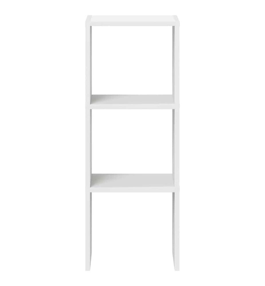 Bibliothèque empilable blanc 30x30x80 cm bois d'ingénierie