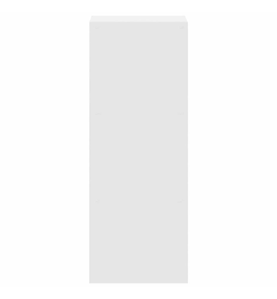 Bibliothèque empilable blanc 30x30x80 cm bois d'ingénierie