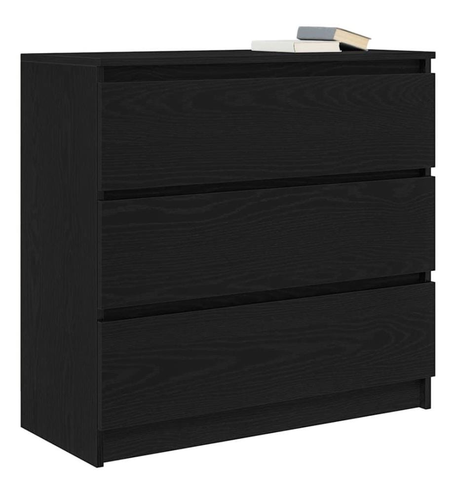 Sideboard Schwarz Eichen-Optik 80x35x76 cm Holzwerkstoff