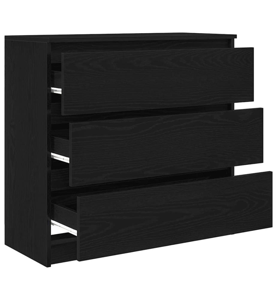 Sideboard Schwarz Eichen-Optik 80x35x76 cm Holzwerkstoff