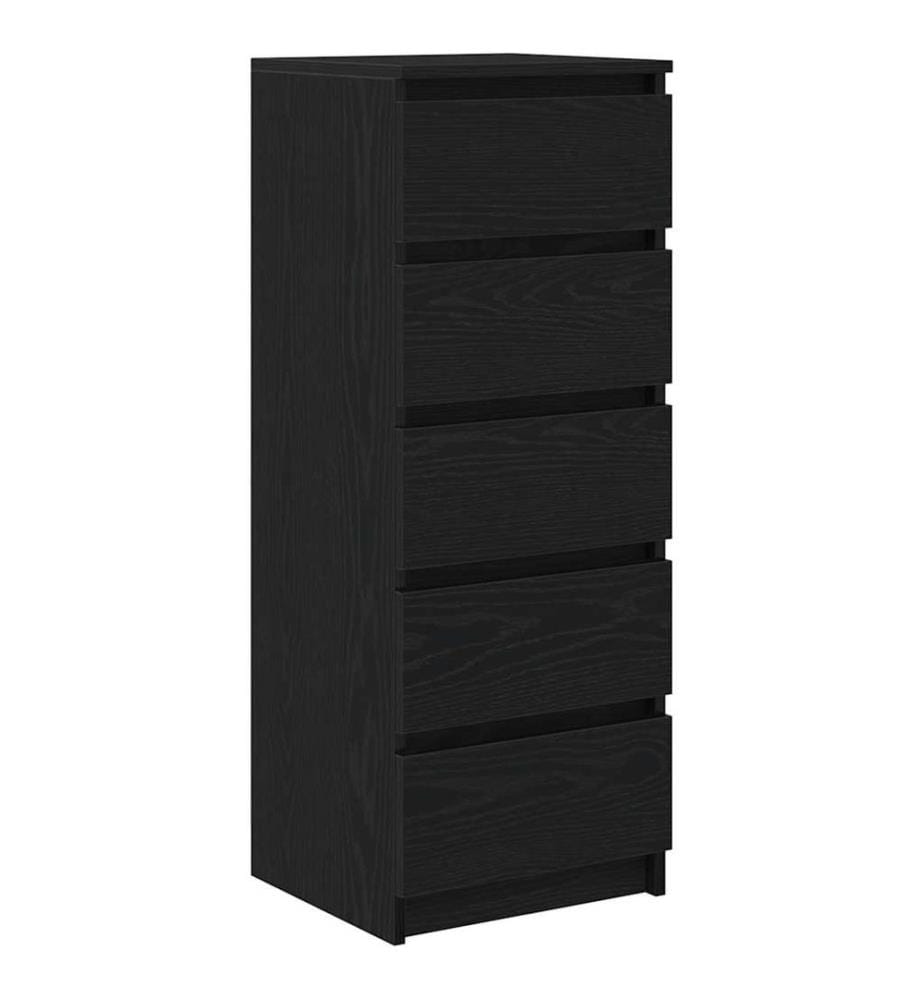 Sideboard mit Schubladen Schwarz Eichen-Optik 37,5x35x99 cm
