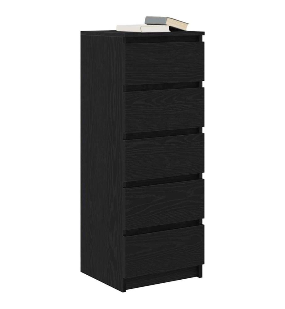 Sideboard mit Schubladen Schwarz Eichen-Optik 37,5x35x99 cm