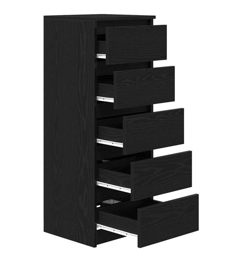 Sideboard mit Schubladen Schwarz Eichen-Optik 37,5x35x99 cm