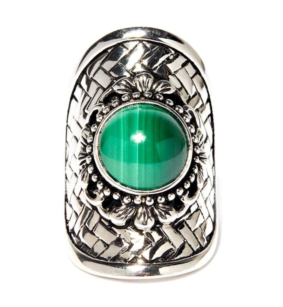 Bague Ocelotl Malachite - Argenté