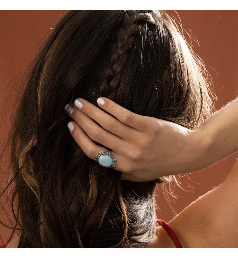 Ripíreame Larimar Ring - Versilbert