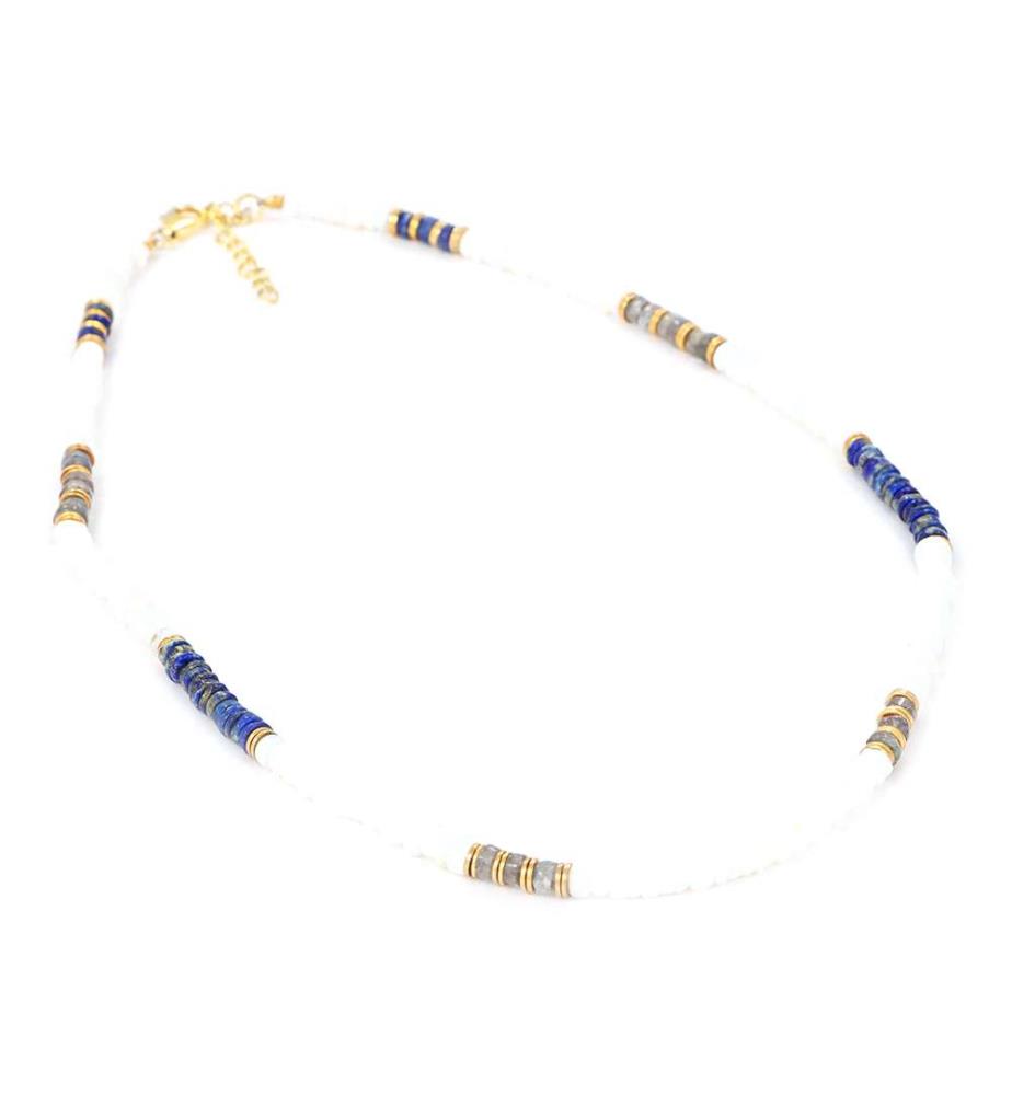 Ihuicatl Halskette - White Opal Lapis Labradorite