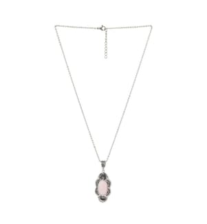 Aluxes Pink Opal Anhänger - Silber