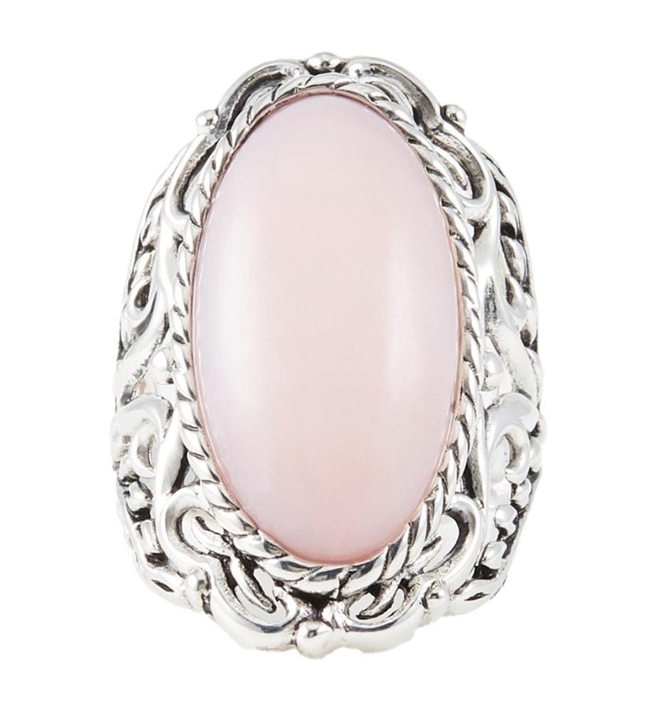 Ring Oztoc Pink Opal - Versilbert