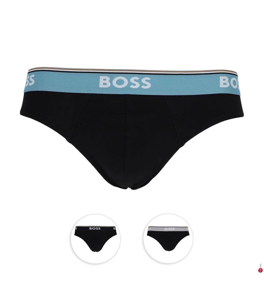 3er-Pack Baumwoll-Stretch-Slips Brief 3P Power - Schwarz