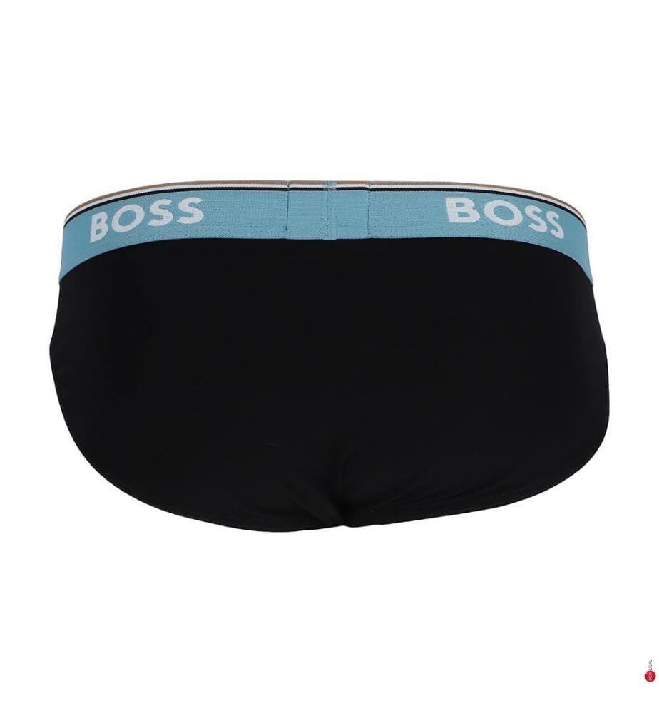 3er-Pack Baumwoll-Stretch-Slips Brief 3P Power - Schwarz