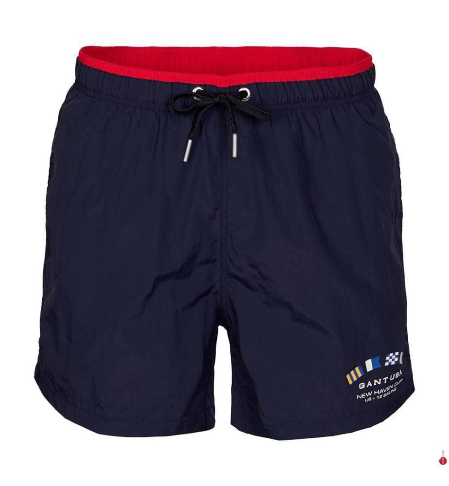 Badeshorts mit Flaggenprint - Marine