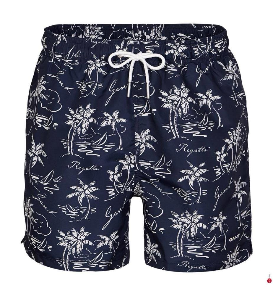 Short de bain imprimé Island - Bleu nuit