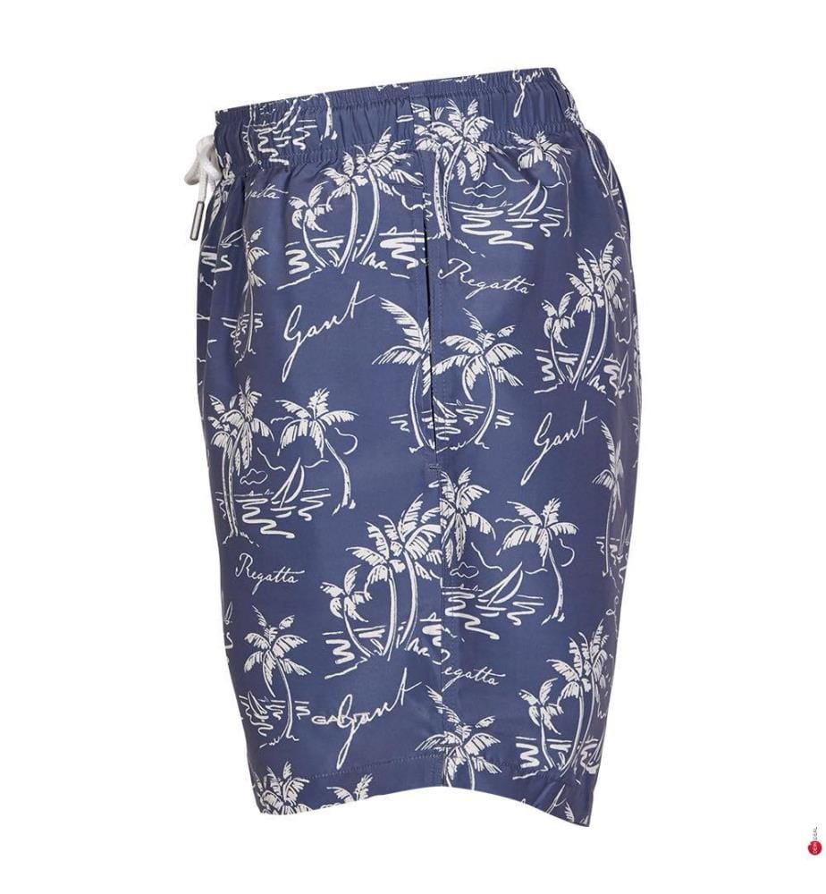 Short de bain imprimé Island - Dusty Navy