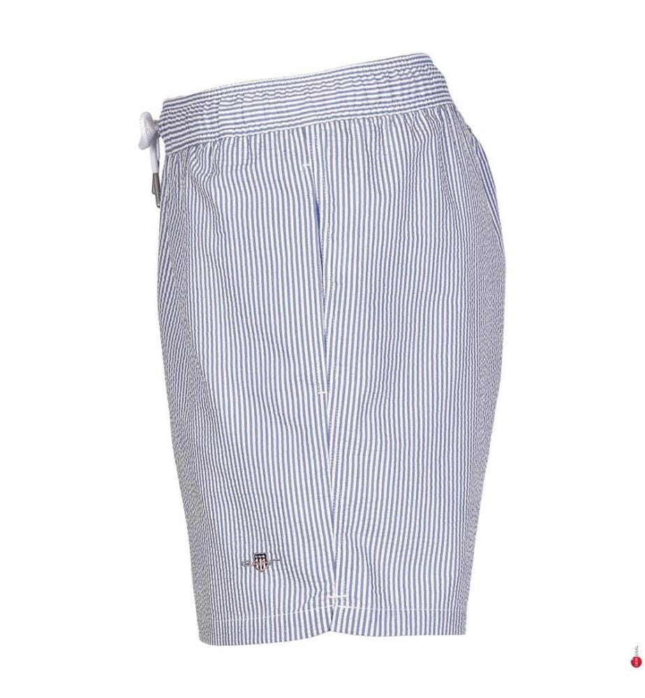 Short de bain Seersucker - Bleu riche