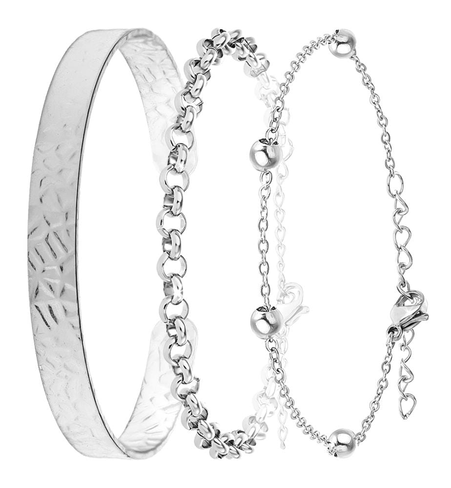3er-Set Armbänder - Silber