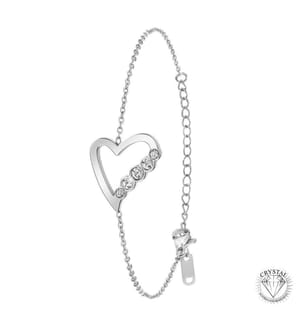 Herz Armband mit Zirkonia verziert - Silber