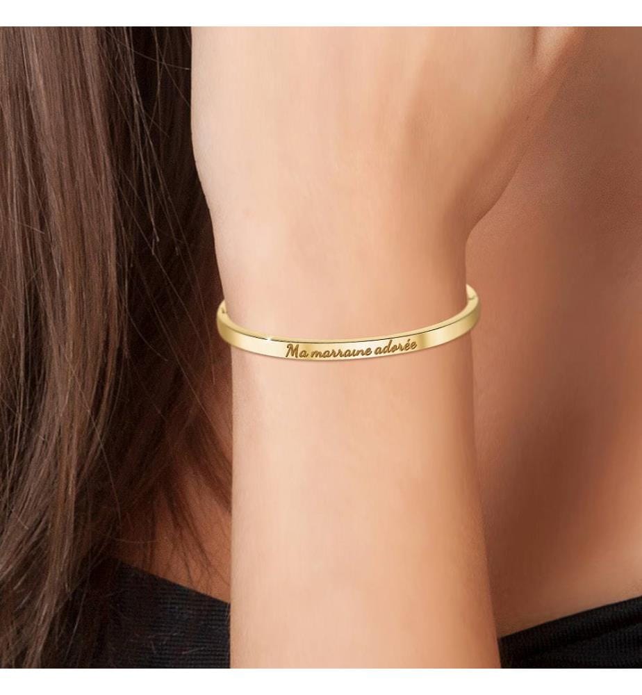 Bracelet - "Ma marraine adorée" - Doré