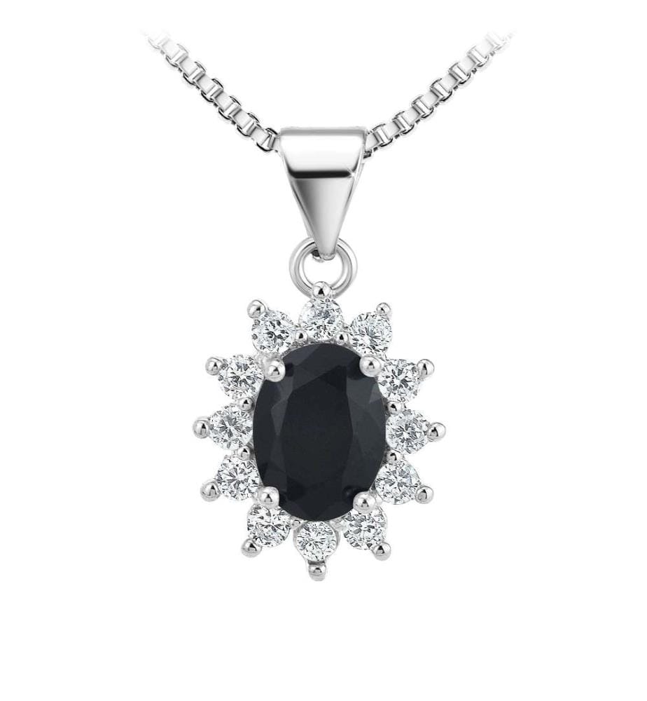 Schmuckset mit Zirkonia - Schwarz