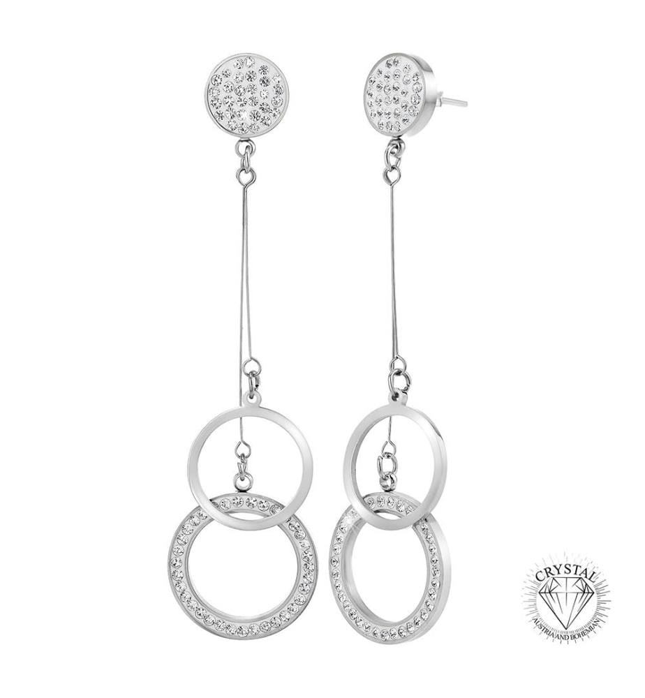 Orecchini con cristalli scintillanti - Placcati in argento