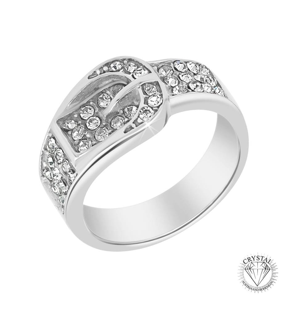 Ring mit funkelnden Kristallen - Versilbert