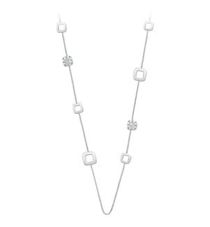 Halskette mit funkelnden Kristallen - Silber