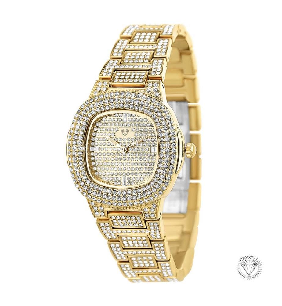 Orologio impreziosito da cristalli scintillanti - Oro