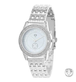 Elegante Uhr mit funkelnden Kristallen - Silber