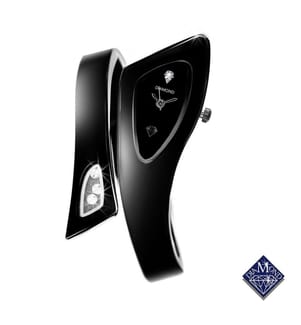 Lyana Uhr mit Diamantbesatz - Schwarz