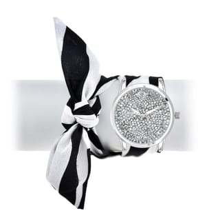Armbanduhr mit Halstuch - Schwarz