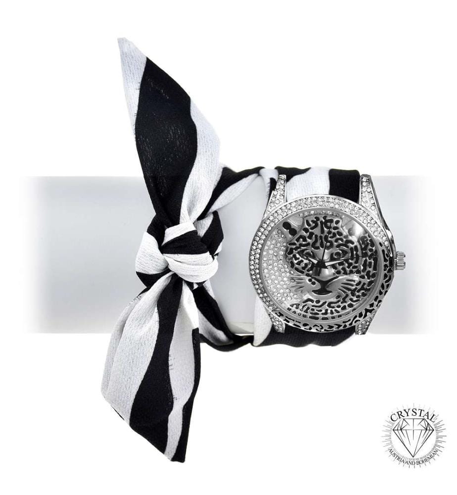 Armbanduhr mit Halstuch - Schwarz