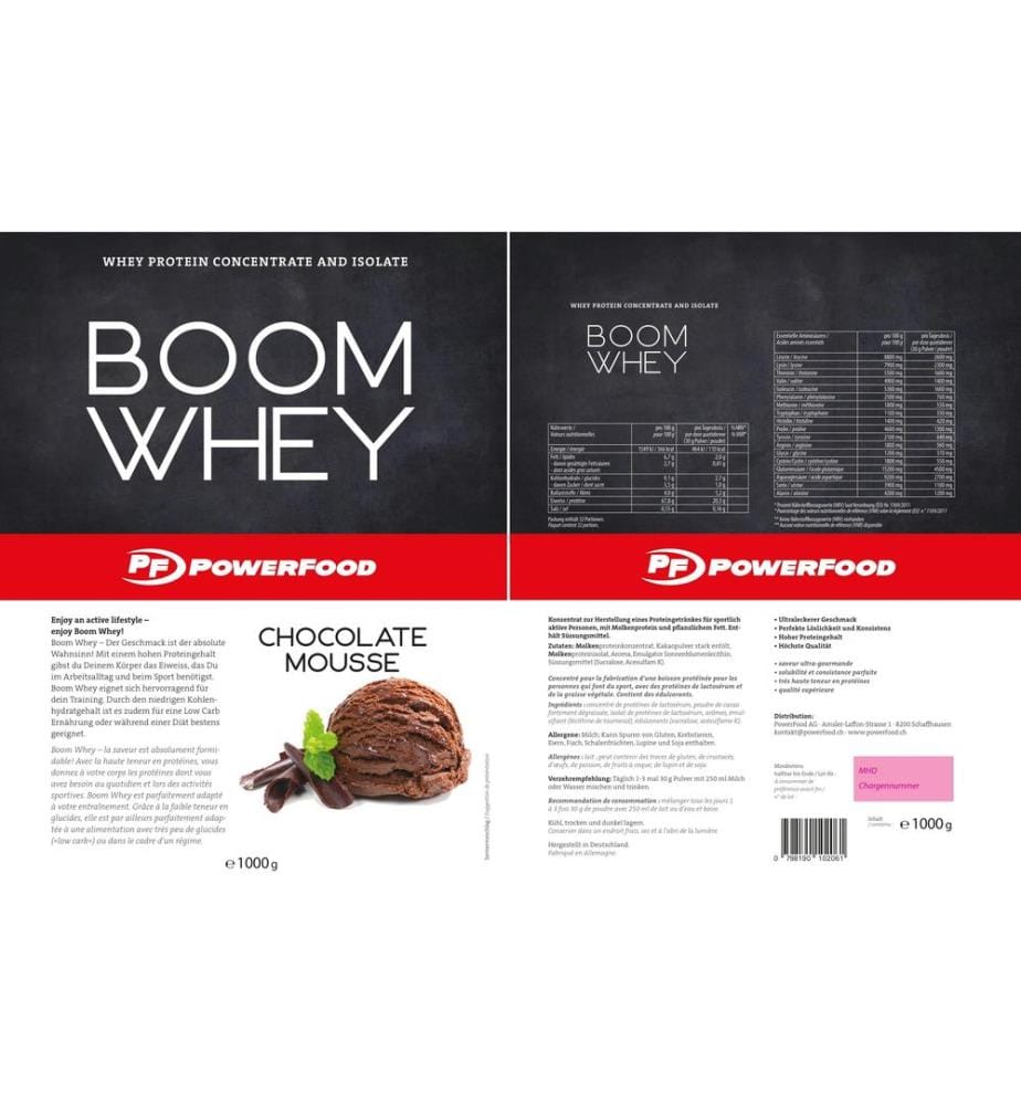 PowerFood One - Poudre One Boom Whey chocolat 1000 g