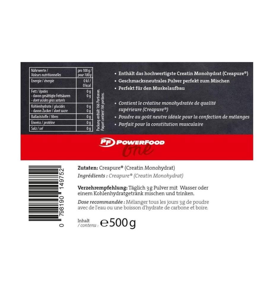 PowerFood One - Poudre One – Creatine Powder Neutre 500 g