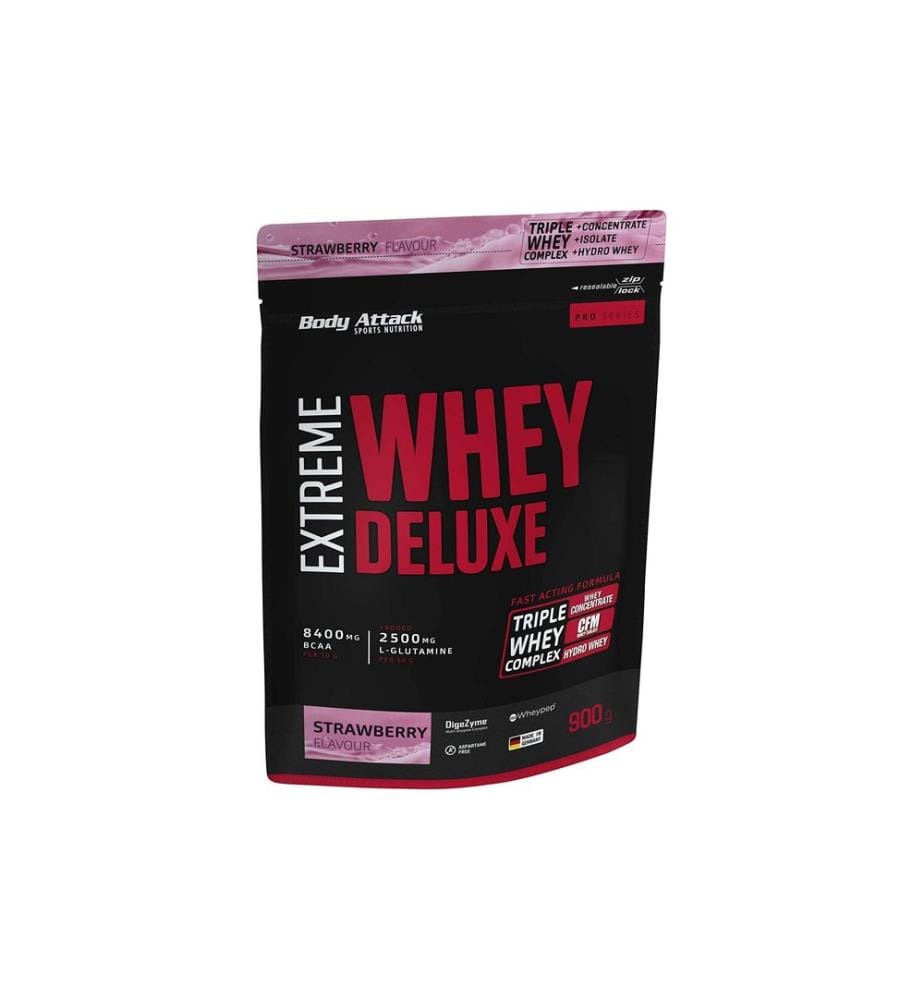Body Attack - Poudre Extreme Whey Deluxe Fraise 900 g