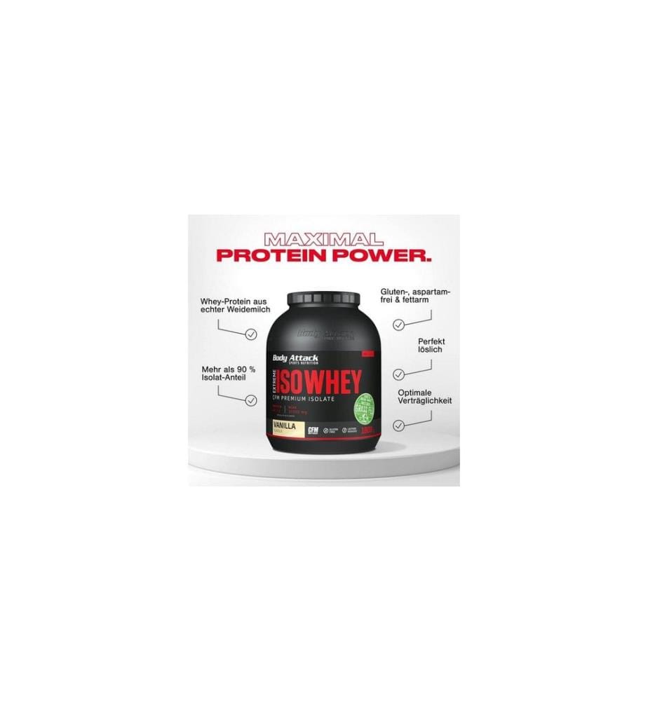 Body Attack - Pulver Extreme Iso Whey Professional Erdbeere 1800 g