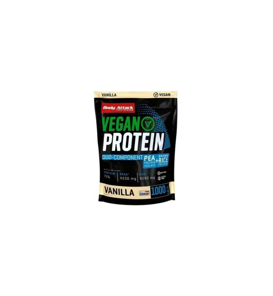 Body Attack - Pulver Vegan Protein Vanille 1000 g