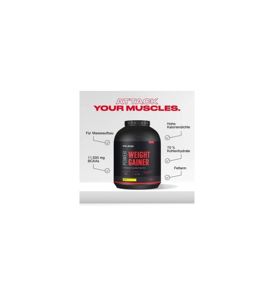 Body Attack - Pulver Power Weight Gainer Schokolade 1500 g