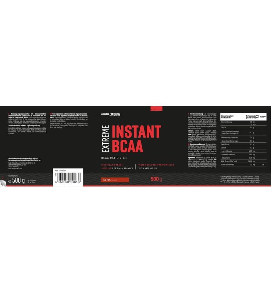 Body Attack - Pulver Extreme Instant BCAA Ice Tea 500 g