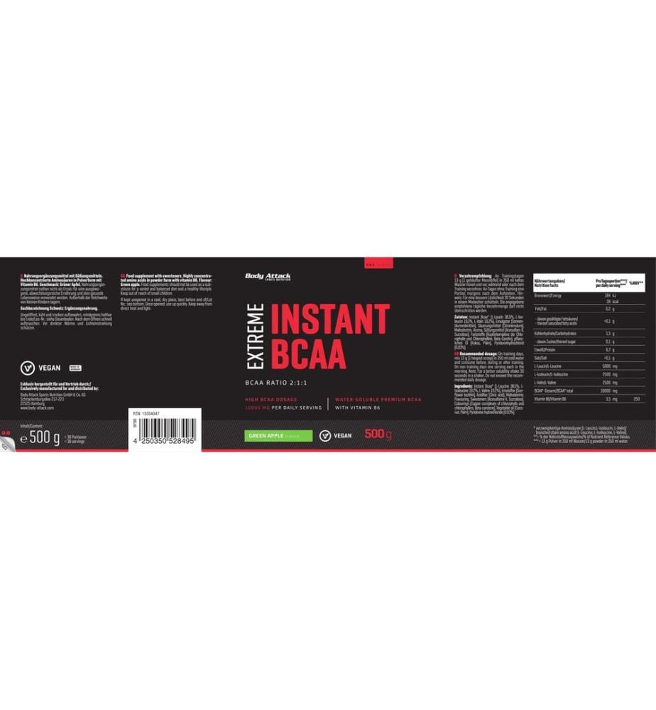 Body Attack - Pulver Extreme Instant BCAA Apfel 500 g