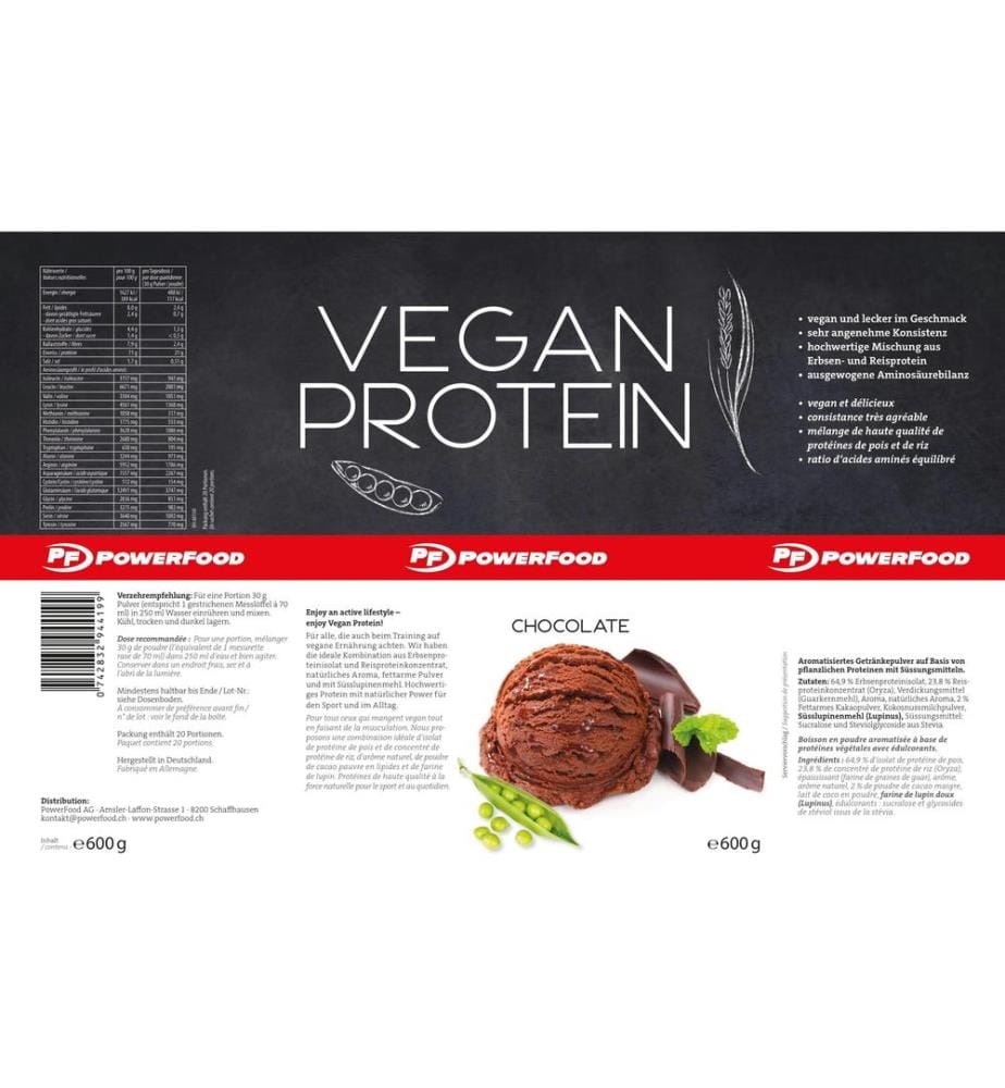 PowerFood One - Pulver Vegan Schokolade 600 g