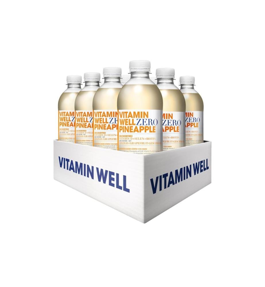 VITAMIN WELL - Sportgetränk Zero Pineapple 12 x 0.5 l, zuckerfrei