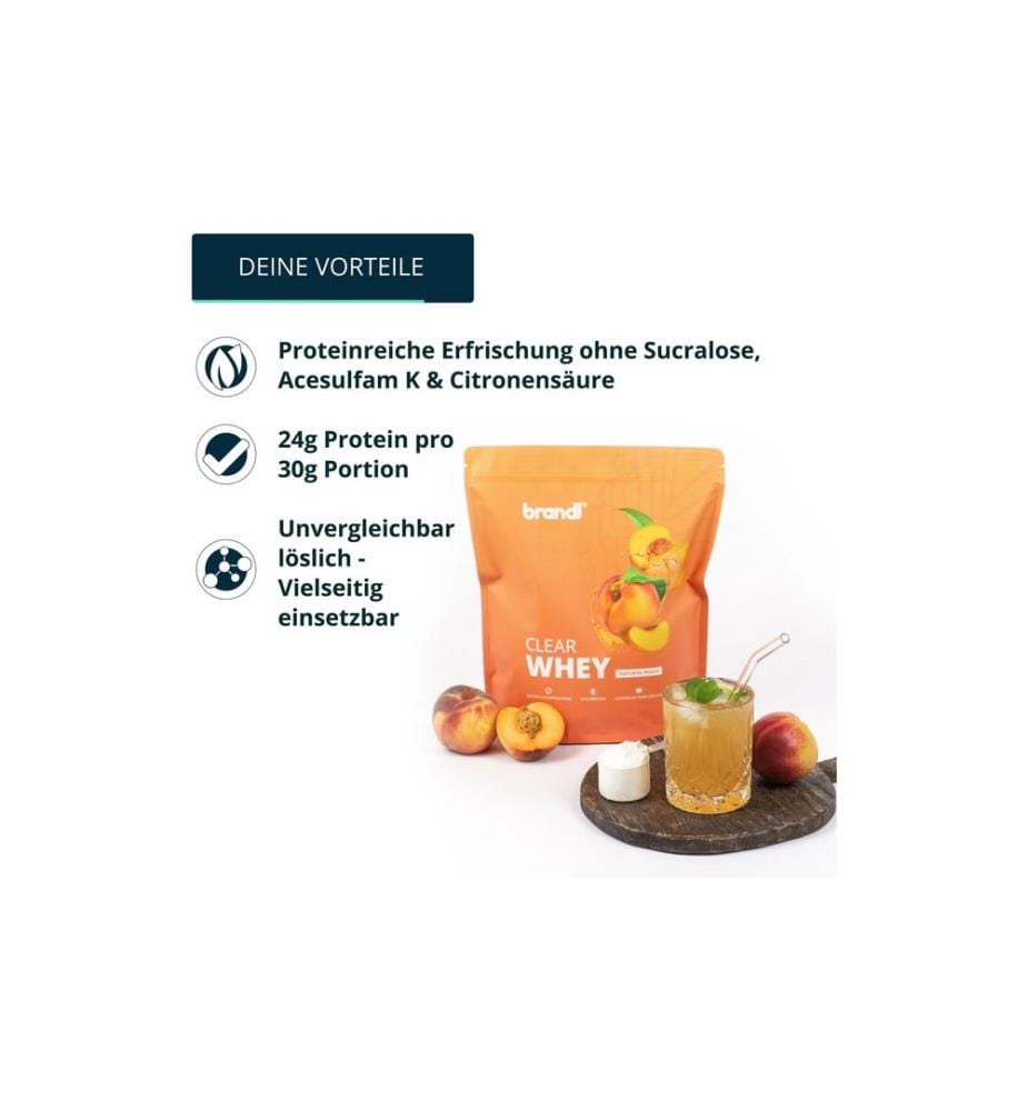 Brandl-Nutrition - Pulver Clear Whey Pfirsich 800 g