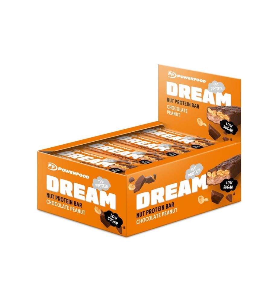 PowerFood One - Dream Nut Protein Bar Cacahuètes/Chocolat, 12 x 50 g