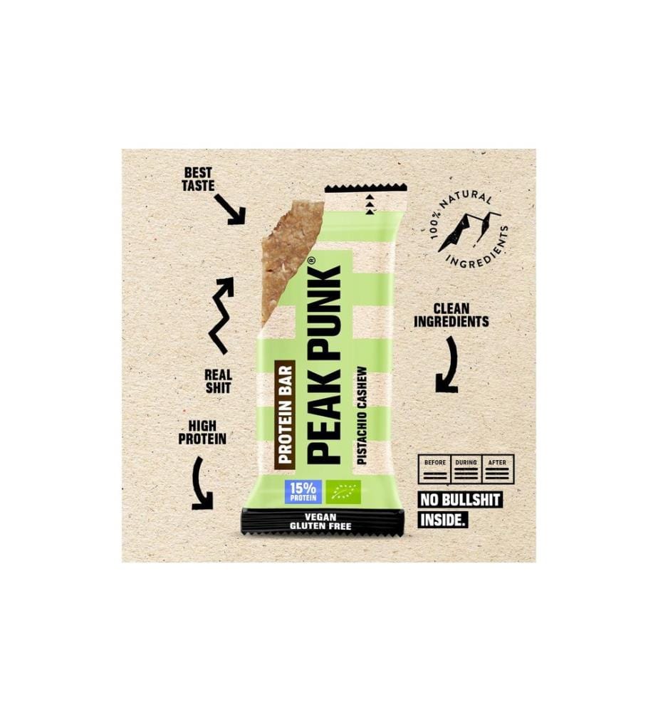 PEAK PUNK - Bio Protein Bar Pistachio Cashew 12 x 55 g