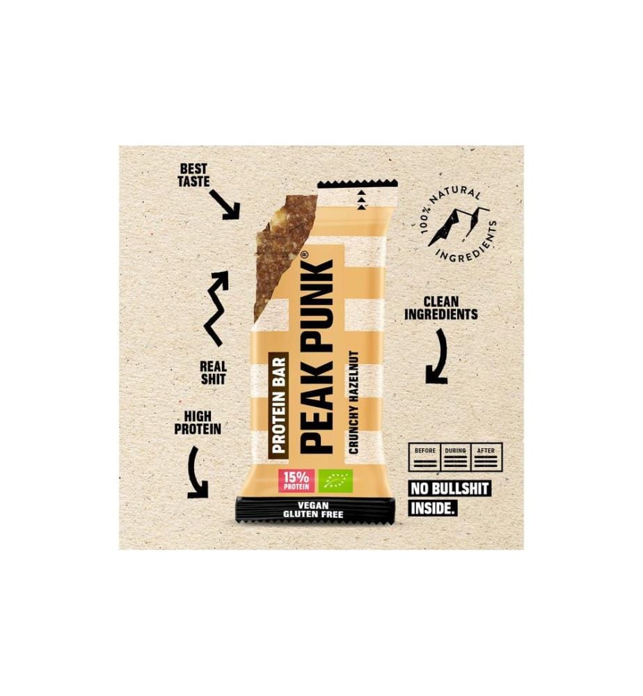 PEAK PUNK - Bio Protein Bar Crunchy Hazelnut 12 x 55 g