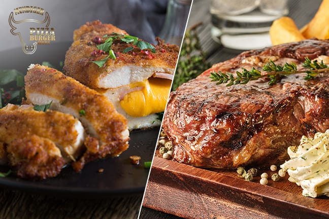 3-Gang-Fitnessteller mit Poulet, Entrecôte oder Cordon bleu