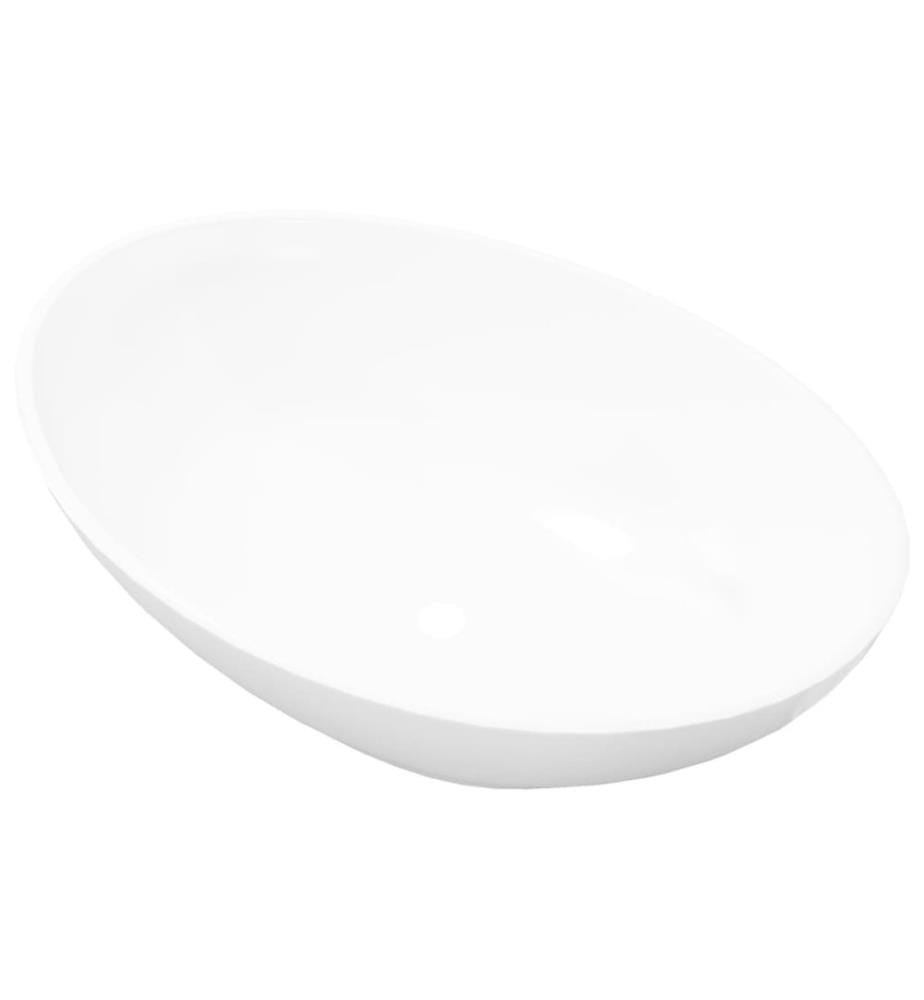 Lavabo en forme ovale Céramique 40 x 33 cm Blanc