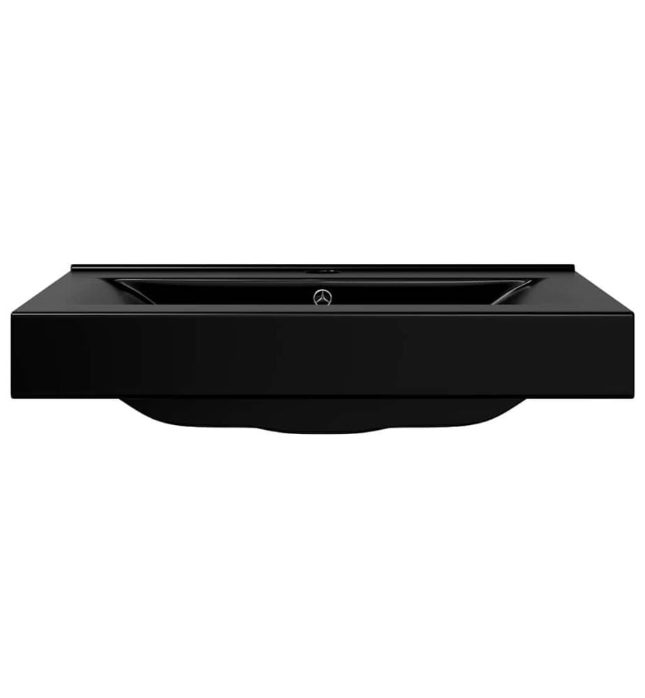 Vasque à poser en céramique noir perçage pour la robinetterie 60x46cm